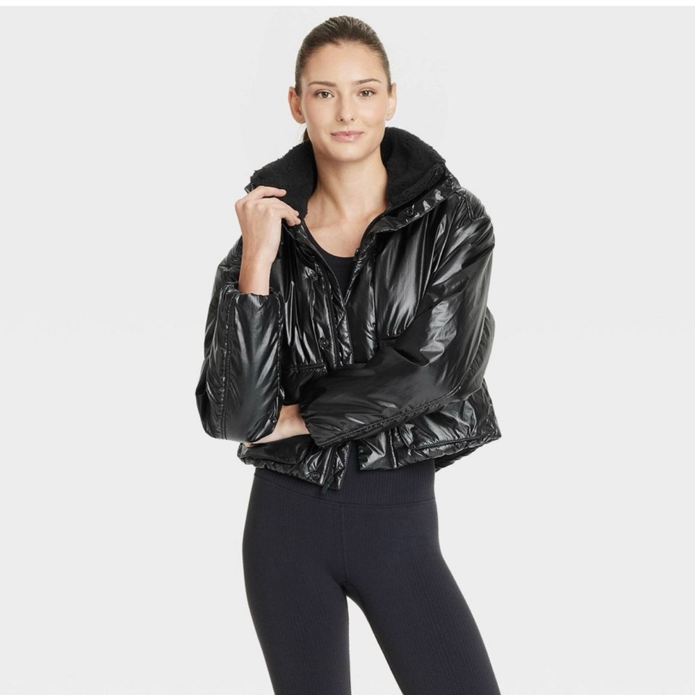 All in Motion Shiny Black Puffer Jacket